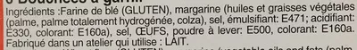 Lista de ingredientes del producto 6 Bouchées à garnir Sans marque, Biscuits Hafner 222 g