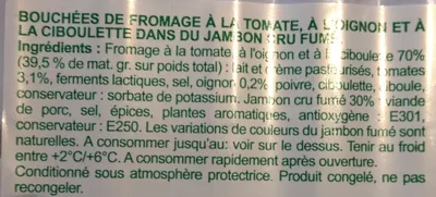 Lista de ingredientes del producto Roulés de Jambon Fumé Boursin 100 g