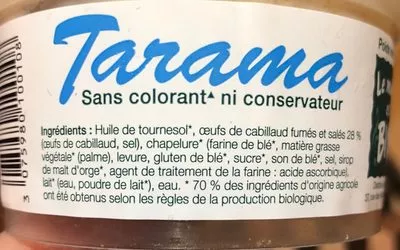 Lista de ingredientes del producto Tarama  