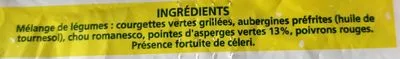 Lista de ingredientes del producto Poêlée gourmande aux pointes d'asperges Bonduelle 1kg