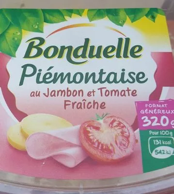 Lista de ingredientes del producto Piemontaise au jambon et tomate fraiche Bonduelle 300 g