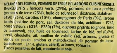 Lista de ingredientes del producto La Parisienne Bonduelle 1,2 kg