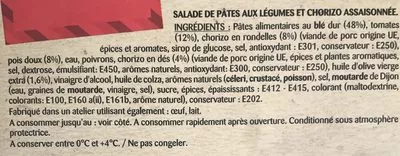 Lista de ingredientes del producto Salade une pause ailleurs espagnole Bonduelle 280 g