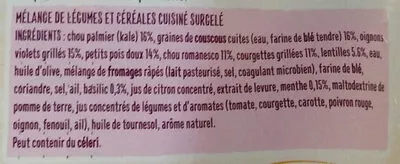 Lista de ingredientes del producto Légumes et céréales cuisinés Bonduelle 509 g