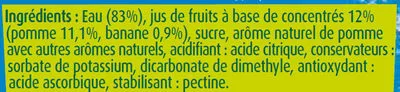 Lista de ingredientes del producto Fruit Shoot Pomme Banane Teisseire, Fruit Shoot 80 cl (4 * 20 cl)