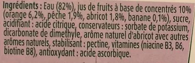 Lista de ingredientes del producto Fruit shoot Multivitaminé Teisseire, Fruit Shoot 12 x 20 cl