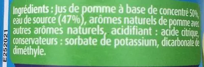 Lista de ingredientes del producto Fruit Shoot Fruizeo pomme Teisseire, Fruit Shoot, Fruizéo 27.5cl