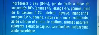 Lista de ingredientes del producto Fruit Shoot Tropical Teisseire, Fruit Shoot 1.25 L