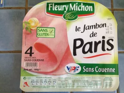 Lista de ingredientes del producto Le Paris sans couenne - 4 tr. Fleury Michon 160 g