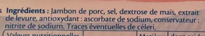 Lista de ingredientes del producto Le Jambon de Paris -25% de Sel Fleury Michon 320 g