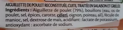 Lista de ingredientes del producto Fines aiguillettes de Poulet Grillé Fleury Michon 160 g