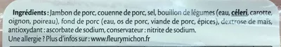 Lista de ingredientes del producto Le Fumé au Bois de Chêne Fleury Michon 240 g