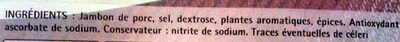 Lista de ingredientes del producto Le Paris léger - 4 tranches fines fleury michon 120g