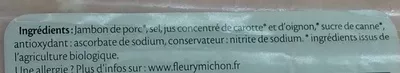 Lista de ingredientes del producto Le Supérieur Bio Torchon Fleury Michon 120 g e