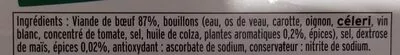 Lista de ingredientes del producto Le tranché fin de boeuf Fleury Michon 