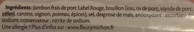 Lista de ingredientes del producto Le Supérieur (4 Tranches) Fleury Michon 160 g