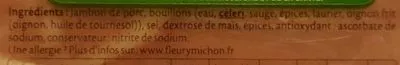 Lista de ingredientes del producto Jambon sans couenne sel reduit Fleury michon 200 g