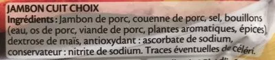 Lista de ingredientes del producto Jambon à poêler - 2 tranches Fleury Michon 160 g