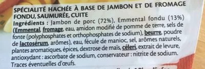 Lista de ingredientes del producto Le Haché jambon emmental fondu Fleury Michon 