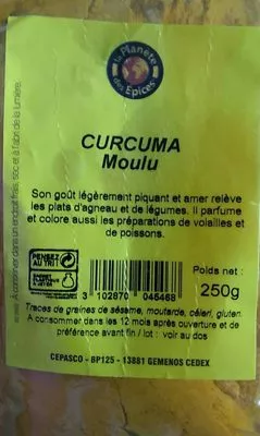 Lista de ingredientes del producto Curcuma moulu  