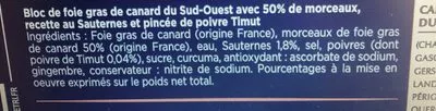 Lista de ingredientes del producto LA BUCHE GRANDE SÉLECTION Maison Montfort 300g