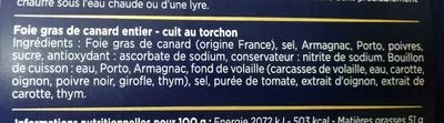 Lista de ingredientes del producto Foie gras de canard entier Maison Montfort 