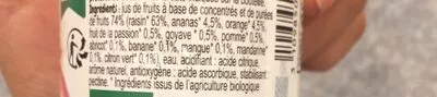 Lista de ingredientes del producto Tropical P'tit Fruisite 20cl