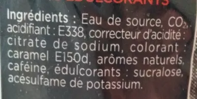 Lista de ingredientes del producto Sowest Cola Zero Ogeu 1,5 l