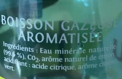 Lista de ingredientes del producto Boisson Gazeuse - Saveur Citron, Citron Vert Ogeu Pyrénées, Ogeu 