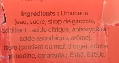 Lista de ingredientes del producto Le Monaco Panach' 8 x 25 cl