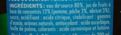 Lista de ingredientes del producto Pêche abricot Oasis 2L