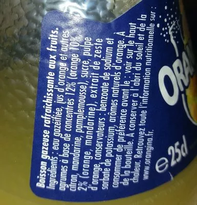 Lista de ingredientes del producto Orangina Orangina 25 cl