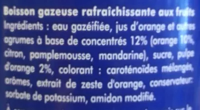 Lista de ingredientes del producto Orangina Rastaman Orangina 1,5 l