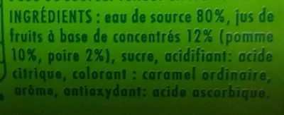 Lista de ingredientes del producto Pomme-Poire Oasis 33 cl