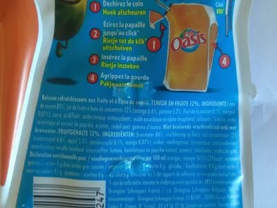 Lista de ingredientes del producto P'tit Oasis Tropical Oasis 20 cl