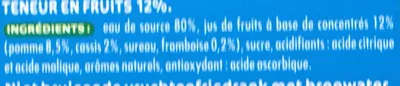 Lista de ingredientes del producto P'tit Oasis Pomme Cassis Framboise Oasis 8 * 20 cl