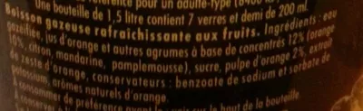 Lista de ingredientes del producto Orangina  1,5l Orangina, Orangina Schweppes 1.5 L