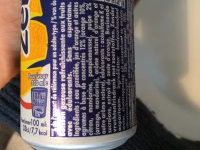 Lista de ingredientes del producto Orangina zero Orangina 33 cl