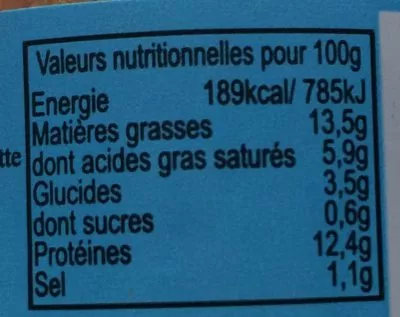 Lista de ingredientes del producto Rillettes de noix de st jacques Eric Bur 