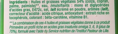 Lista de ingredientes del producto Margarine Primevère 