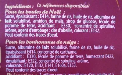 Lista de ingredientes del producto DECORS ET BOULES DE NOËL Sainte Lucie 