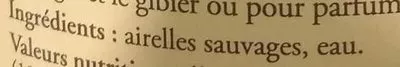 Lista de ingredientes del producto Airelles Sauvages au Naturel Albert Ménès 190 g / 120 g égoutté