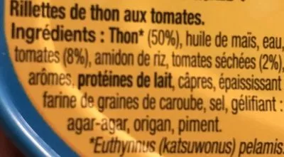 Lista de ingredientes del producto Rillettes de thon tomate Saupiquet 115 g