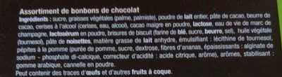 Lista de ingredientes del producto Chocolats Côté Est Cémoi 250 g