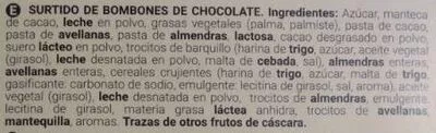 Lista de ingredientes del producto Surtido de bombones de chocolate La Boutique del Praliné 200 g