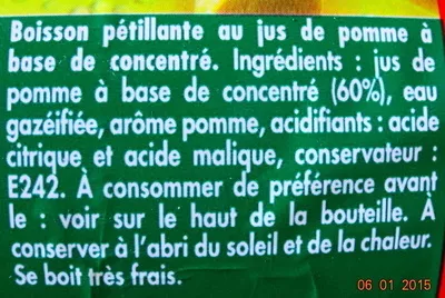 Lista de ingredientes del producto Brut de pomme - fines bulles Orangina Schweppes 1.5 l