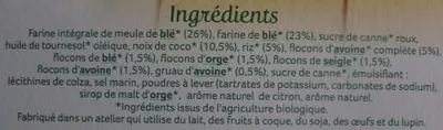 Lista de ingredientes del producto Galletas de coco y arroz ecológicas Cereal Bio 130 g (3 sachets de 3 biscuits)