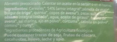 Lista de ingredientes del producto Hamburguesa vegetal de cereales orientales ecológica Céréal Bio 160 g (2 x 80 g)