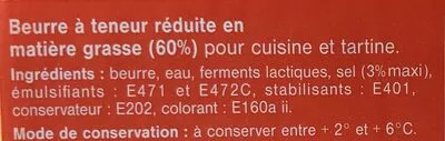 Lista de ingredientes del producto Cuisine et Tartine Demi-Sel Le Pays, La Payse 250 g