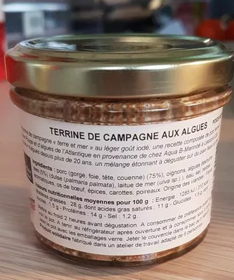 Lista de ingredientes del producto Terrine de campagne aux algues Le Bois Jumel 